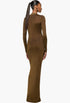 Lurex Knit Drape & Metal Trim Dress